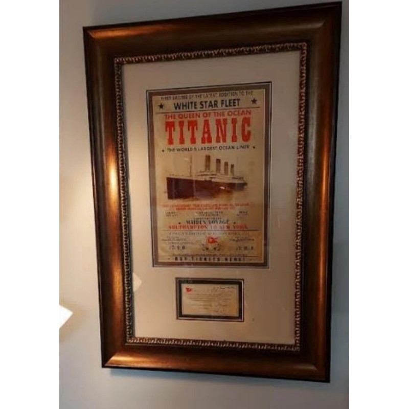 The Titanic 1912- Poster & Boarding Pass Ready to frame!