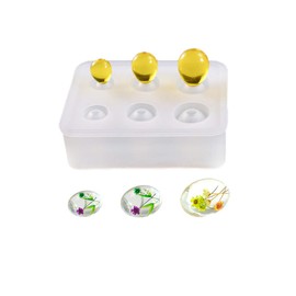 Silicone Epoxy Mold, DyAi 2 Pack Resin Epoxy Eggs Molds, Orbs Pendant Casting Molds for UV Resin Crafts, DIY Jewelry Making (16mm/ 20mm/ 25mm)