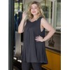 LARACE Camisetas sin mangas para mujer, estilo túnica con botones,