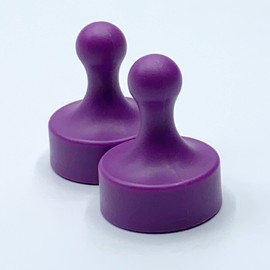 Super Strong Neodymium Rare Earth Colorful Pawn Shaped Magnets for Dry Erase Whiteboard, Glass Board, Refrigerator, Fridge, Map, Calendar | Set of 2 Powerful, Heavy Duty Magnets (Purple)