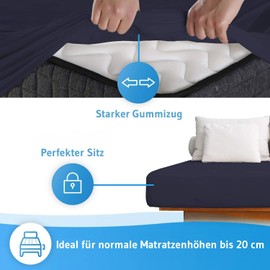 Fitted Sheet 180 x 200 cm Made of 100% Natural Cotton, The Breathable and Lint-Free Alba Bed Sheet is Elastic and Soft, Designed in Germany, Durable Jersey Duvet Cover, 180 x 200 cm