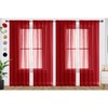 SpaceDresser - Cortinas transparentes de 4 paneles rojas de 208