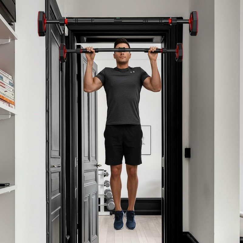 Dranvosk Adjustable Doorway Pull Up Bar for Home Gym -