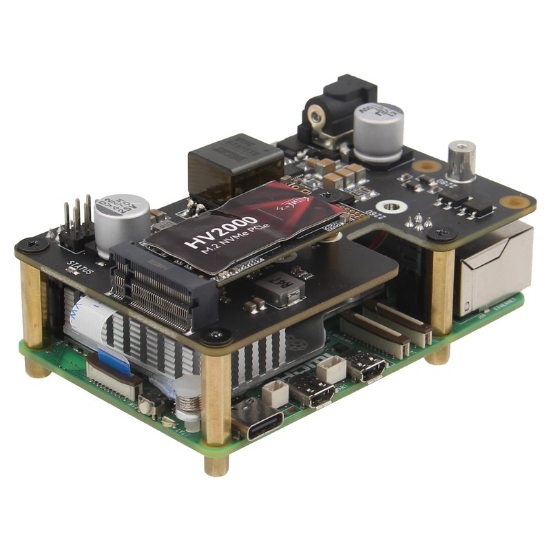 Geekworm X1012 PCIe to M.2 HAT Key-M NVMe SSD and