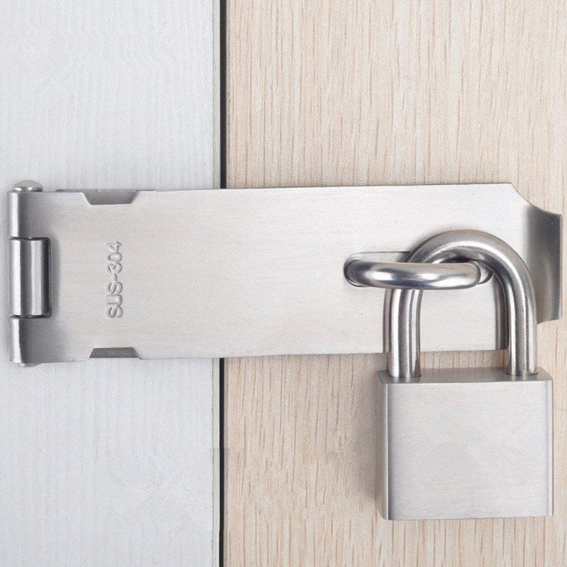 BuxiuGK Stainless Steel Padlock Hasp 4 Inches,Heavy Duty Hasp and