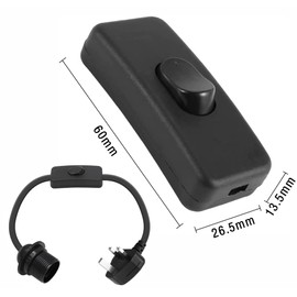 6 Pcs Torpedo Switch 2 Amp Inline Cord Switch Inline Cord Switch for Small Appliance or Lamp Accepts 1-3 Core Round or Flat Wire