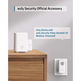 eufy Security Video Doorbell Add-on Chime, Requires eufy Security Video Doorbell 2K (Battery Powered) or Video Doorbell Dual, Simultaneous Ringtone, Volume Control, Works with HomeBase 2/HomeBase 3