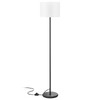 Modern Floor Lamp Simple Design with White Shade, Foot Pedal