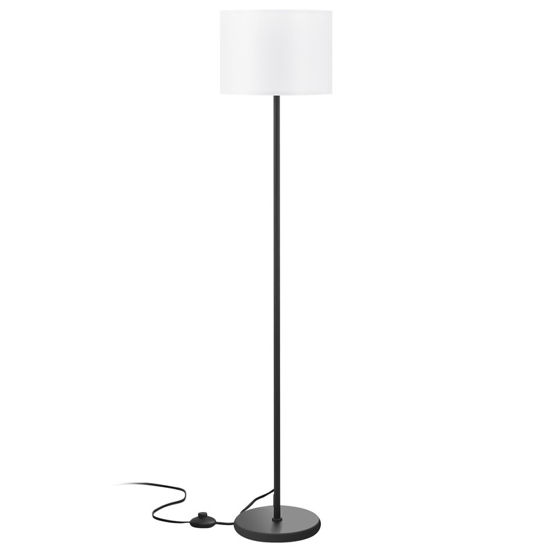 Modern Floor Lamp Simple Design with White Shade, Foot Pedal
