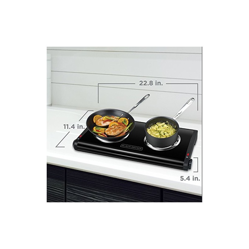 BLACK+DECKER Double Burner Portable Buffet Range, Black, DB1002B
