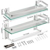 VOLPONE Glass Bathroom Shelf 15.7in Bathroom Shelf Wall Mounted Floating