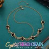 GORAIS Black Rhinestone Head Chain Jewelry Gold Egyptian Headband Forehead