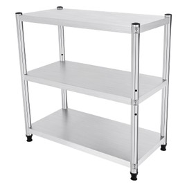 Stainless Steel Shelves 3 Tier Adjustable Spacing Storage Shelf Kitchen Organizer Shelves Heavy Duty Storage Rack for Home Kitchen, Restaurant, Garage