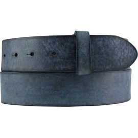 BELTINGER Interchangeable belt made of soft full cowhide leather, used look without buckle, 4 cm, press stud belt for men and women, 40 mm, vintage look, navy, 80 cm (Gesamtlänge 95 cm)