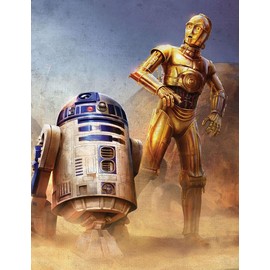 SXSJEIOU DIY C3po R2d2 Diamond Painting Kits for Adults, Full Round Diamond Art Kit Beads for Home Wall Decor 12 X 16 Inch
