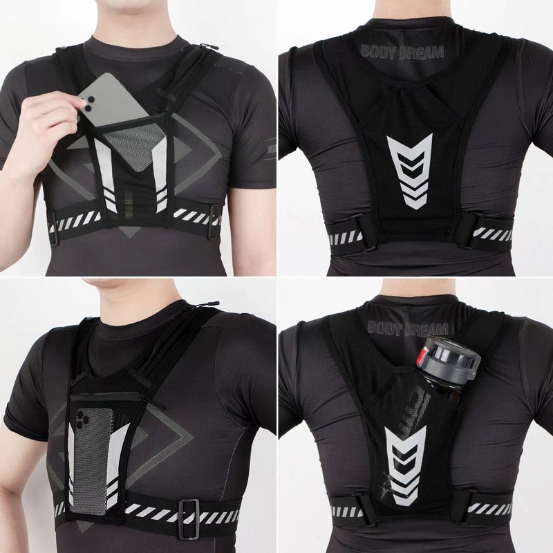 AANDD Running Vest with Phone Pocket Lightweight Adjustable Reflective Jogging