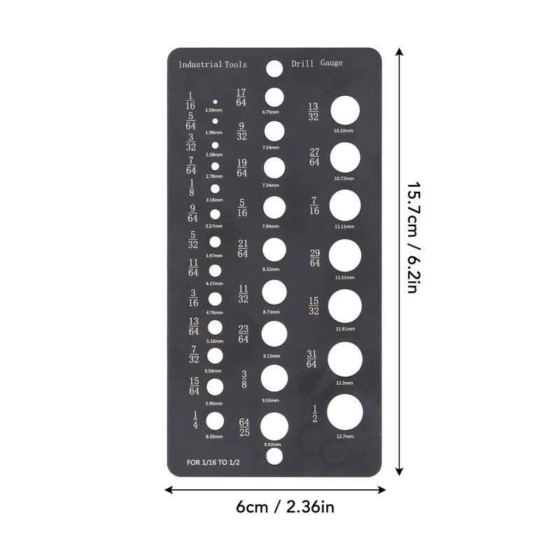 29 Hole Drill Gauge, Dual Measurement Scale, Quick and Easy