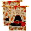 Breeze Decor Capotain Thanksgiving Burlap House Flag 2 pcs Pack