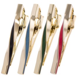 [TAVARAT] Tie Clip Tie Clips for Men Genuine Leather Tie Bar Tie Pin Limited color (4set)