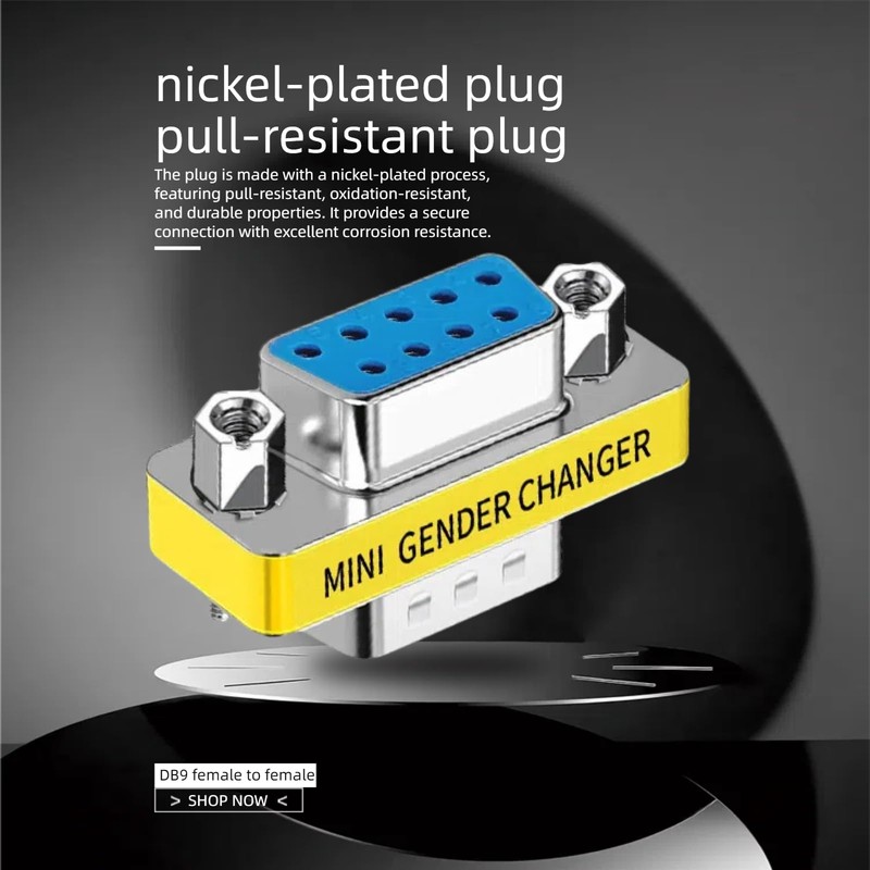 LNHCAW db9 Connector Null Modem Adapter，9-Pin Serial vga Adapter RS232