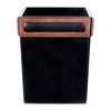 Dacasso Walnut and Leather Waste Basket