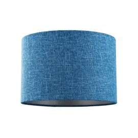 Contemporary and Sleek Navy Midnight Blue Linen Fabric Drum Lamp Shade 60w Maximum | 30cm Diameter | for Table Lamp or Pendant by Happy Homewares
