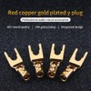 KUYIOHIFI HiFi 4 pcs Gold Plated Pure Copper Speaker Spade