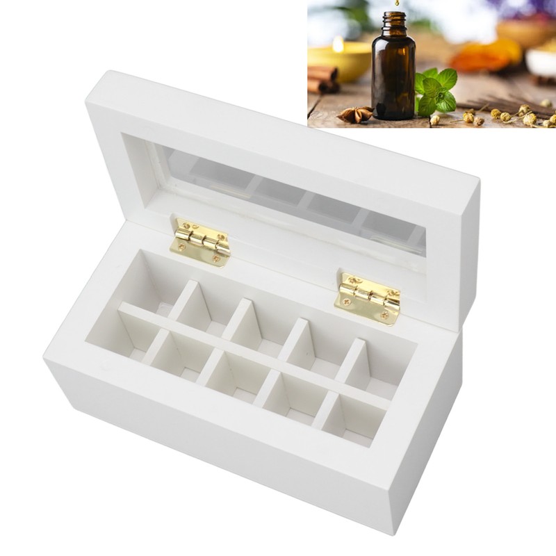 10 Slots Essential Oil Storage Box Case Bamboo Wood Essential