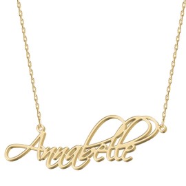 UMAGICBOX - Collar con nombre personalizado – Elige entre 14 estilos de fuente, colgante personalizable chapado en oro de 18 quilates, regalo ideal para cumpleaños, día de la madre, Navidad, mujeres,