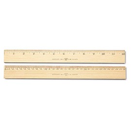 Westcott 12-Inch Metric Wood Ruler with Metal Edge, 2 Sided, Clear Lacquer Finish (10375)