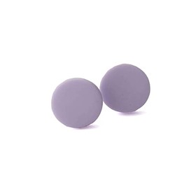 Lilac Stud Earrings for Women, Geometric Round Jewellery Gifts for Her, Christmas Stocking Fillers (10mm)