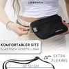 Flat RFID Bum Bag, black, money belt
