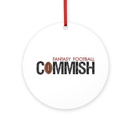 CafePress Fantasy Football Commish Round 4" MDF Holiday Ornament