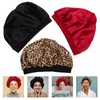 minkissy 2sets Elastic Wide Rim Sleeping Hat Hair Bonnet Satin