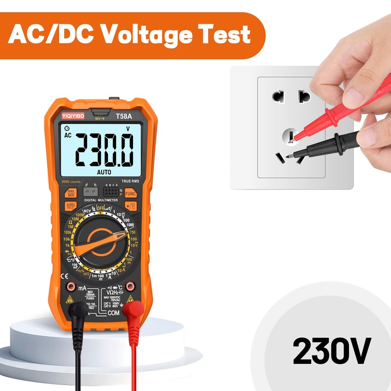 Professional Digital Multimeter YIQIYIBO Multimeter TRMS 9999 Accounts Manual Range