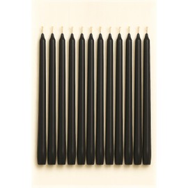 Dinil Black Taper Candles – 10 Inch Tapered Candles Set of 12 – Unscented Taper Candles – Decorative Long Candlesticks for Decoration, Festival, Dinner, Party – Long Burning Time – Black