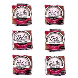 Dolci di Maria | Raspberry Brownies | Gluten & Dairy Free Snack | 1 Pack of 6 Brownies, 3.0 ounce each