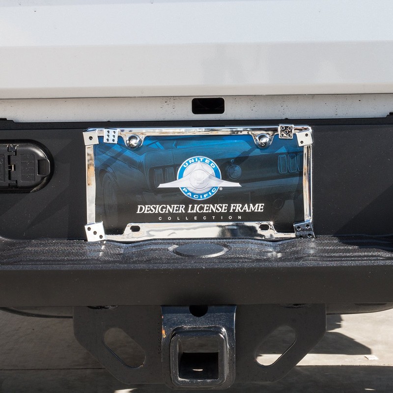 United Pacific 50132 Chrome Dice License Plate Frame - Dice