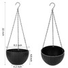 Foraineam 4 Pack Black Hanging Planters, 8.2 inch Hanging Flower