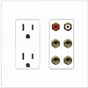 RiteAV 4 Banana (2 Speaker) Binding Post Wall Plate with 2 RCA Jacks (Red+White) - Outlet [Screwless White]