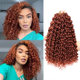 Gogo Curl Crochet Hair 12 Inch 8 Packs Short Curly Crochet Hair for Blcak Women - Beach Curl Crochet Hair - Deep Wave Crochet Hair - Water Wave Braids Synthetic Hair Extensions (12 Inch 8 Packs, 350)
