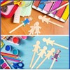 CAA Trading™ 25 x Wooden People Craft Sticks for Crafting