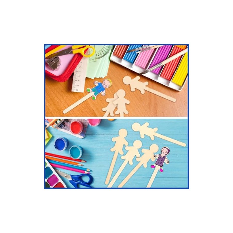 CAA Trading™ 25 x Wooden People Craft Sticks for Crafting