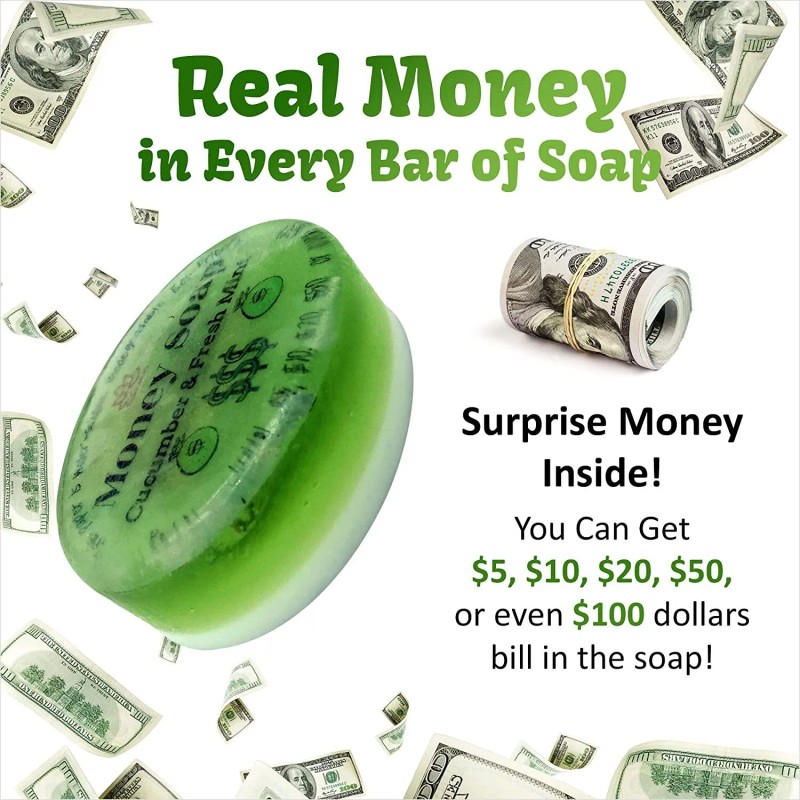 Relaxcation 1 Money Soap Bar with Real Cash Inside Up