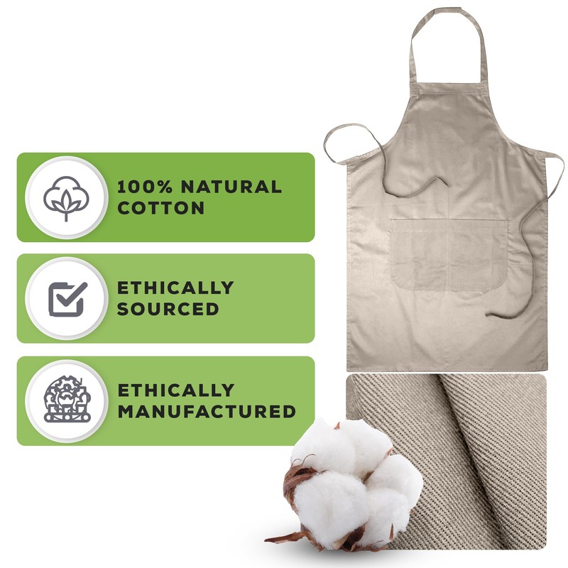 Bronta Mill Plain Unisex Chef Work DIY Apron with Twin