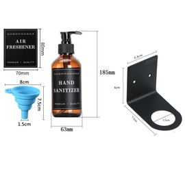 EIMZU Wall Mounted Soap Dispenser, Pack of 3 Shampoo Bottles for Filling, 500 ml, Wall Soap Dispenser, No Drilling, with Pump and Waterproof Labels, Soap Dispenser with Wall Mounting