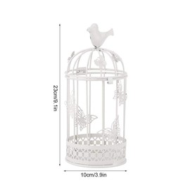 Yosooo Candelabros Ahueca hacia Fuera Forma de Jaula de candelabro Candelabros Candelabros Vintage Moderno Decorativo con decoración de pájaros para la decoración del