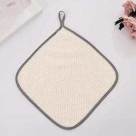 Hanging Cleaning Kitchen Towels Microfber Washcloths Reusable Dishtowels Household Super Absorbent Fast Drying, Microfiber Cleaning Cloth，10x10 Inch Beige Towels Set of 8