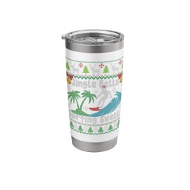 Jingle Bells Surfing Swells Ugly Christmas Sweater Funny Stainless Steel Insulated Tumbler