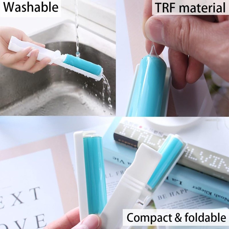 3 PCS Mini Lint Roller Washable Reusable Lint Roller Foldable
